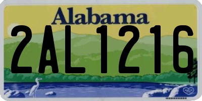 AL license plate 2AL1216