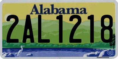 AL license plate 2AL1218