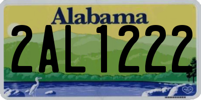 AL license plate 2AL1222