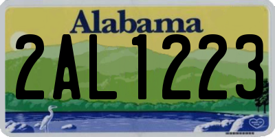 AL license plate 2AL1223
