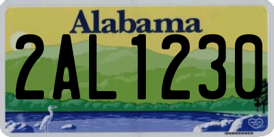 AL license plate 2AL1230