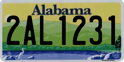 AL license plate 2AL1231