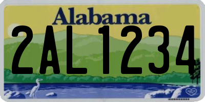 AL license plate 2AL1234