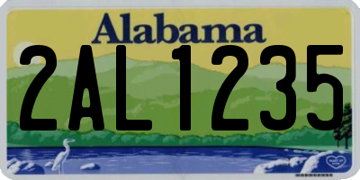 AL license plate 2AL1235