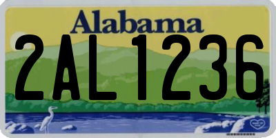 AL license plate 2AL1236