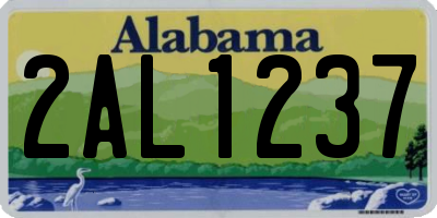 AL license plate 2AL1237