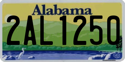 AL license plate 2AL1250