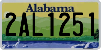 AL license plate 2AL1251