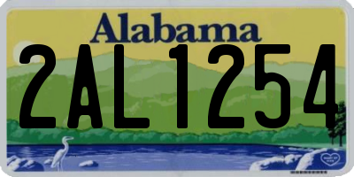 AL license plate 2AL1254