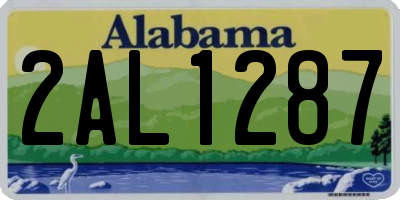 AL license plate 2AL1287
