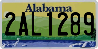 AL license plate 2AL1289