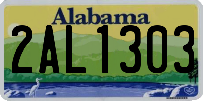 AL license plate 2AL1303