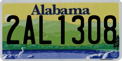 AL license plate 2AL1308