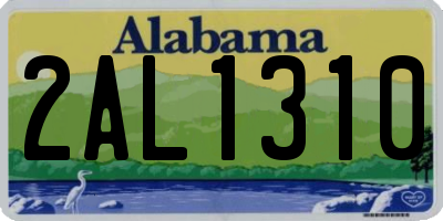 AL license plate 2AL1310