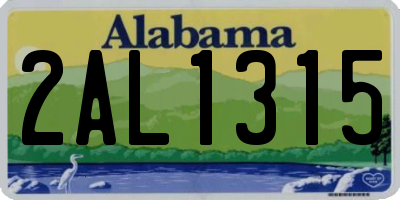 AL license plate 2AL1315