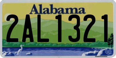 AL license plate 2AL1321