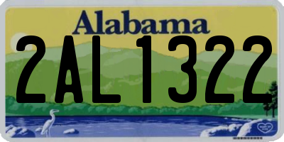 AL license plate 2AL1322