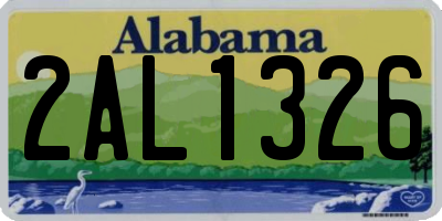 AL license plate 2AL1326