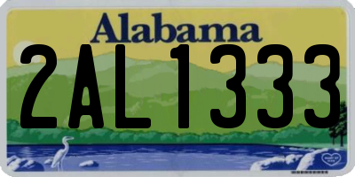 AL license plate 2AL1333