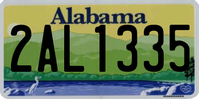 AL license plate 2AL1335