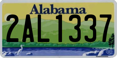 AL license plate 2AL1337