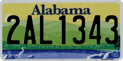 AL license plate 2AL1343
