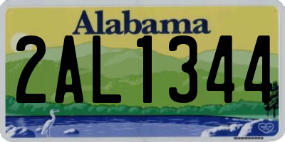 AL license plate 2AL1344