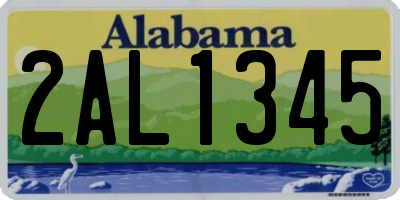 AL license plate 2AL1345