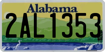 AL license plate 2AL1353