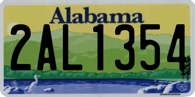 AL license plate 2AL1354