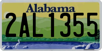 AL license plate 2AL1355