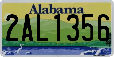 AL license plate 2AL1356