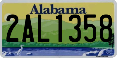 AL license plate 2AL1358