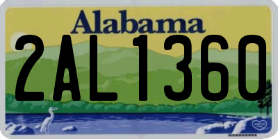 AL license plate 2AL1360