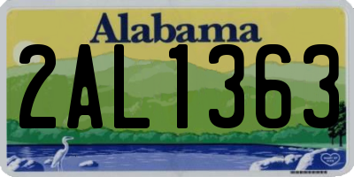 AL license plate 2AL1363