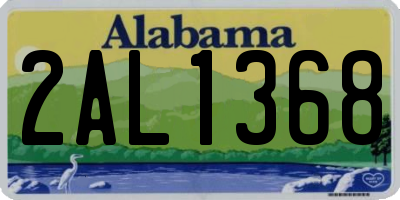 AL license plate 2AL1368