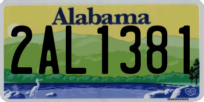 AL license plate 2AL1381