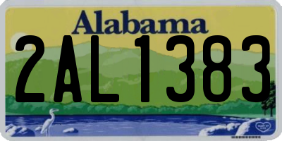 AL license plate 2AL1383