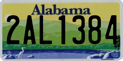 AL license plate 2AL1384