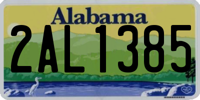 AL license plate 2AL1385