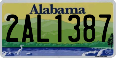 AL license plate 2AL1387