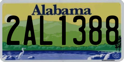 AL license plate 2AL1388