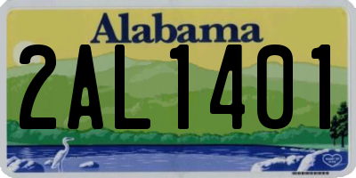 AL license plate 2AL1401