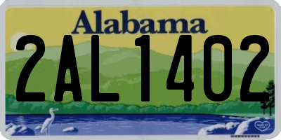 AL license plate 2AL1402