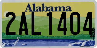 AL license plate 2AL1404
