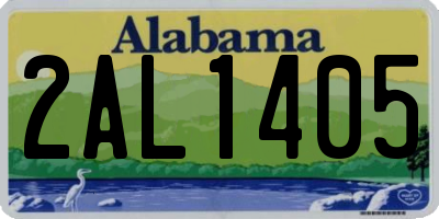 AL license plate 2AL1405