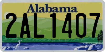 AL license plate 2AL1407