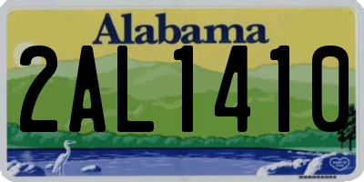 AL license plate 2AL1410