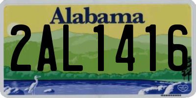 AL license plate 2AL1416