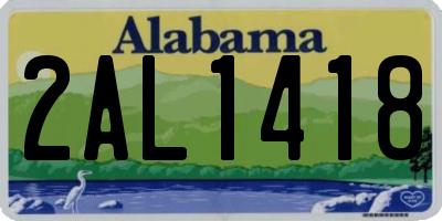 AL license plate 2AL1418